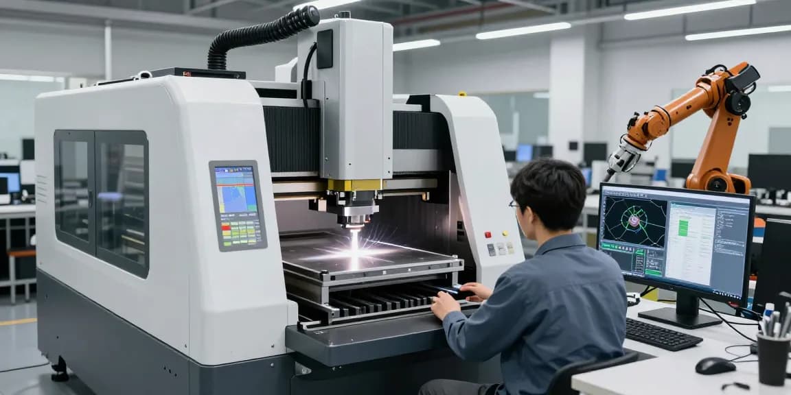 Hydraulic CNC press brake machine in a state-of-the-art workshop, enhancing productivity through advanced automation and technology.