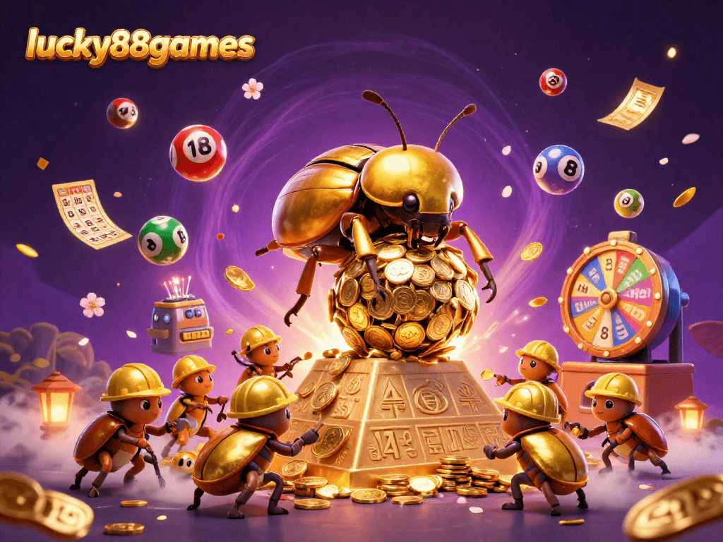 Experience thrilling gameplay with lucky88games featuring a golden beetle and dynamic casino elements.
