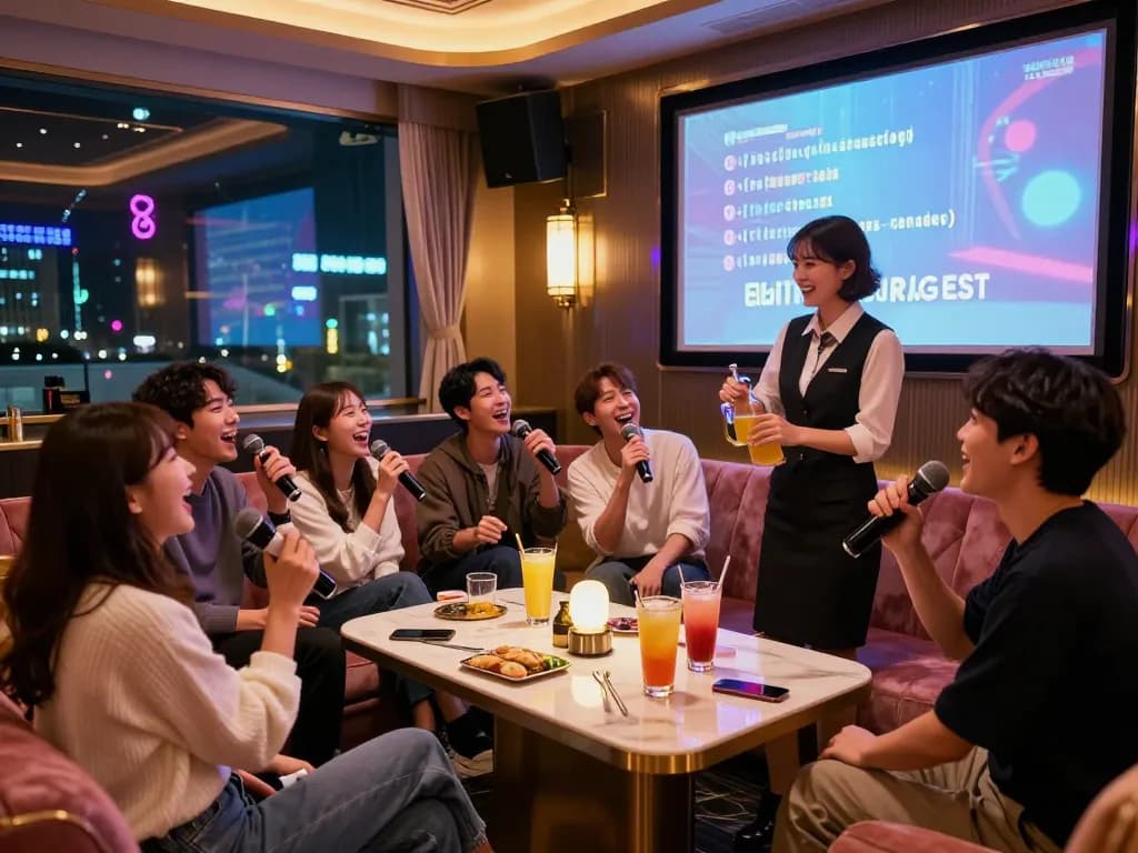 활기찬 분위기에서 친구들과 함께 고급 노래방을 즐기는 https://www.3no.org/의 생동감 넘치는 밤문화 경험.