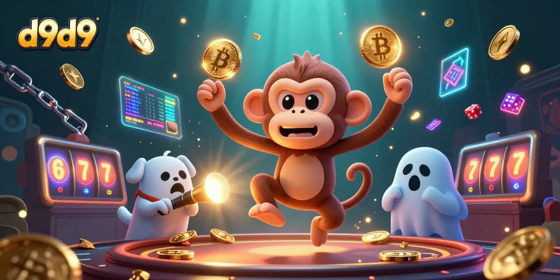 Maglaro ng d9d9 sa slots gamit ang mga gintong simbolo at ligaya sa isang nakaka-engganyong casino.