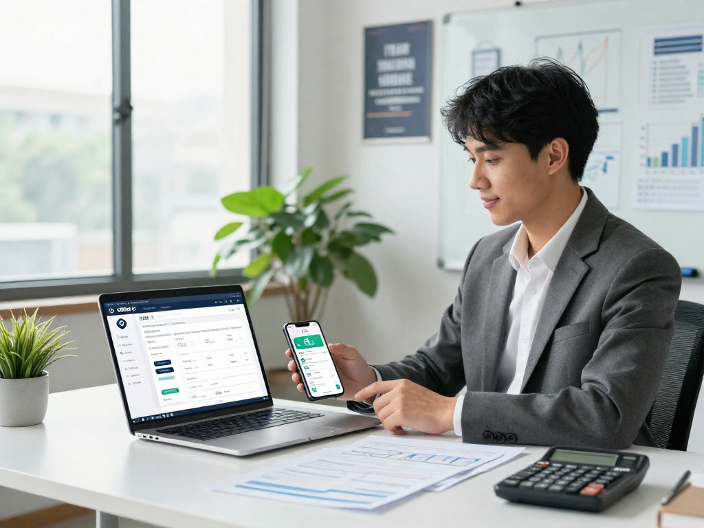 Engaging workspace showcasing the debet com financial app in action, emphasizing modern finance solutions.