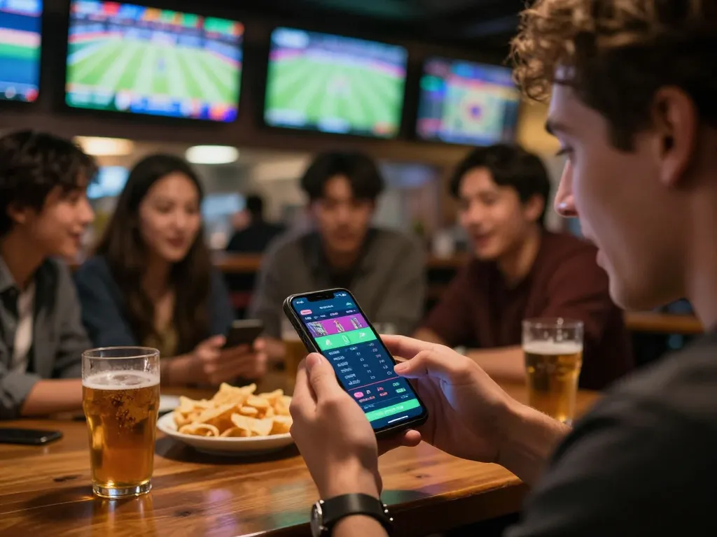 Exciting sports betting moment with smartphone app focused on uu 88