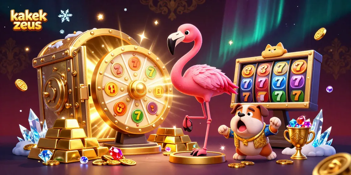 Spin the giant prize wheel with kakek zeus alongside treasures and dazzling slot machines.