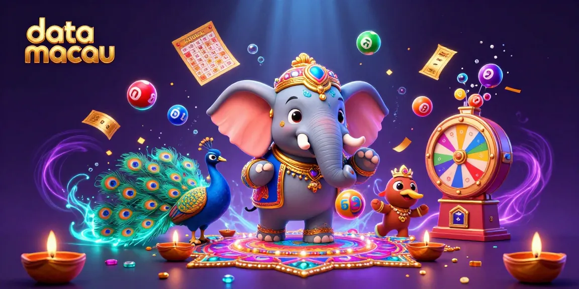 Engage with data macau predictions while exploring vibrant lottery elements in this captivating 3D illustration.