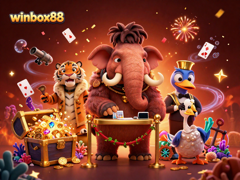 Winbox88 brings excitement to the casino experience with vibrant 3D characters and dynamic elements.