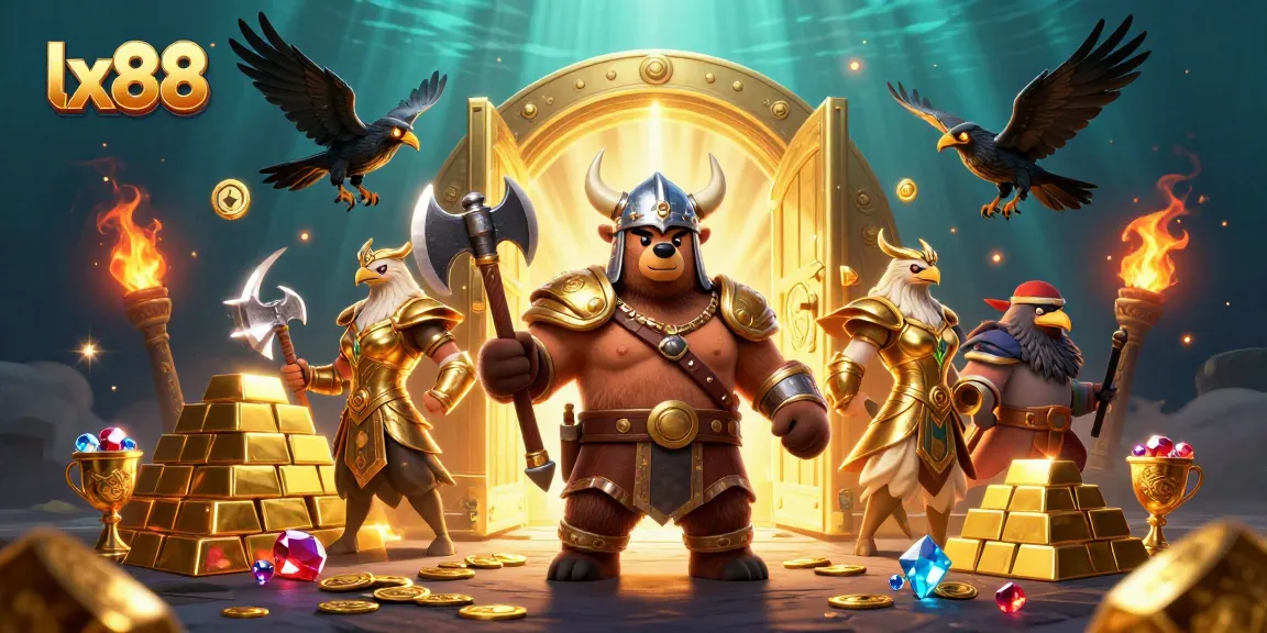 Play thrilling games at lx88 with Viking bear and Valkyrie eagle amidst treasures and adventures