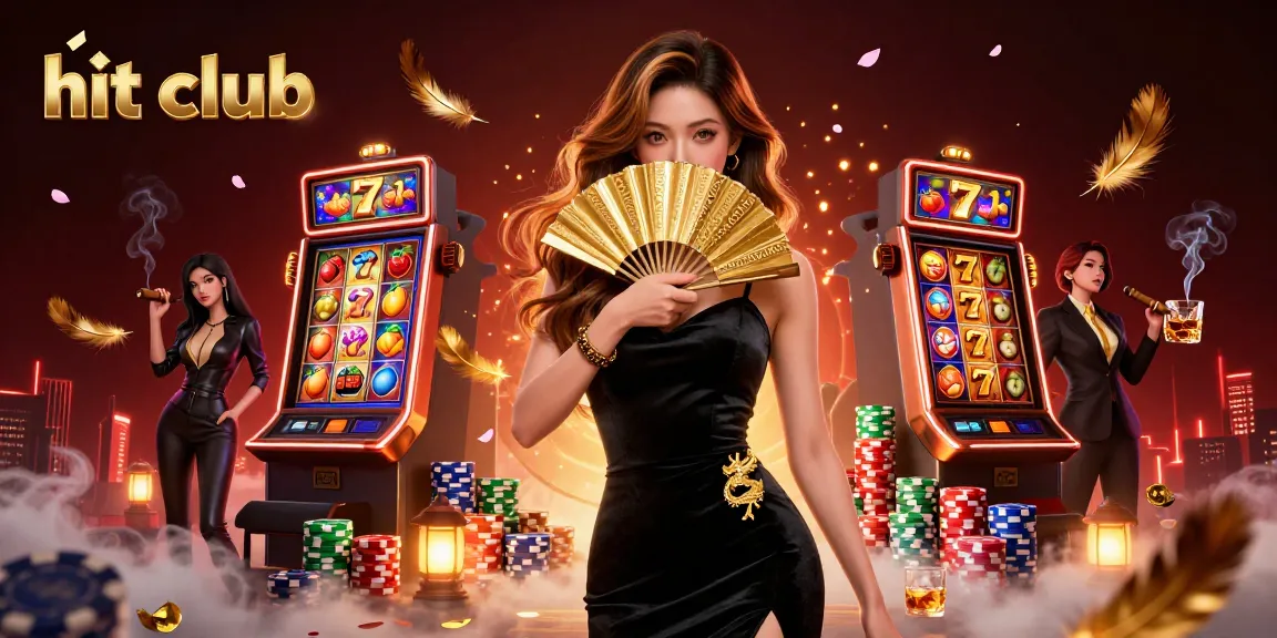Engage with the hit club experience through a vibrant casino scene highlighting slot machines, poker elements, and stunning visuals.