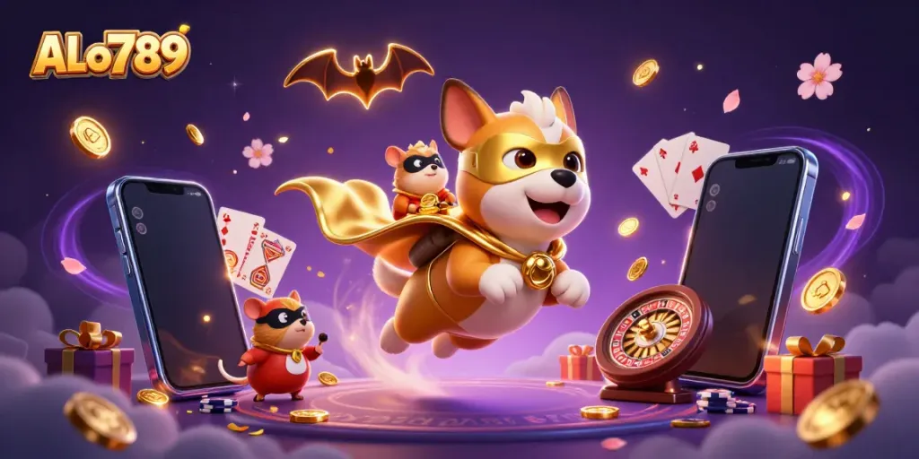 Engage with ALo789 as a heroic dog dominates the sky, embodying the thrill of online betting.