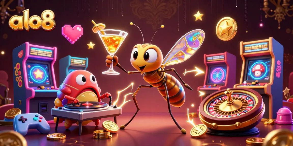 Experience thrilling games with ALO8's vibrant casino atmosphere featuring dynamic characters and exciting elements.