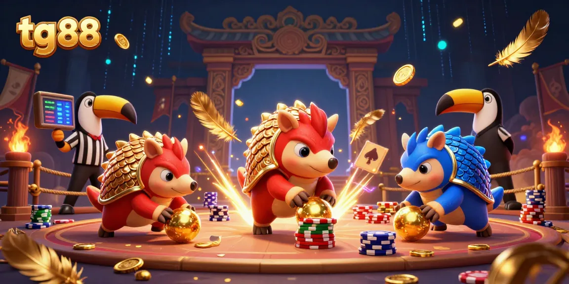 Level up gameplay at tg 88 with vibrant pangolins and dynamic casino action.