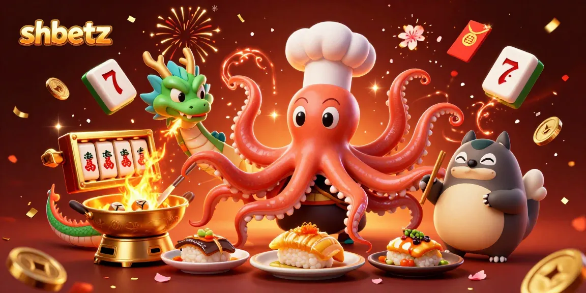 Experience the vibrant world of shbetz as the chef octopus crafts golden dishes amidst shimmering slot games.