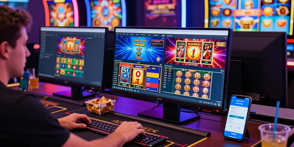 Dynamic online gaming experience at casinos that accept credit cards, showcasing vibrant screen action and user engagement.