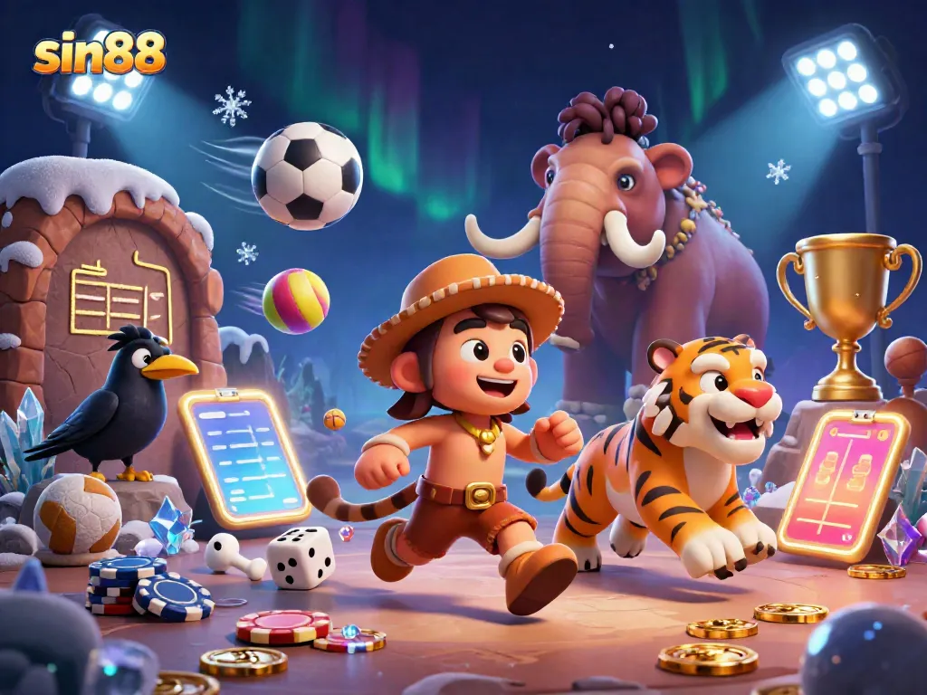 Experience the excitement of sin88 with our engaging 3D casino illustration showcasing vivid characters and dynamic game elements.