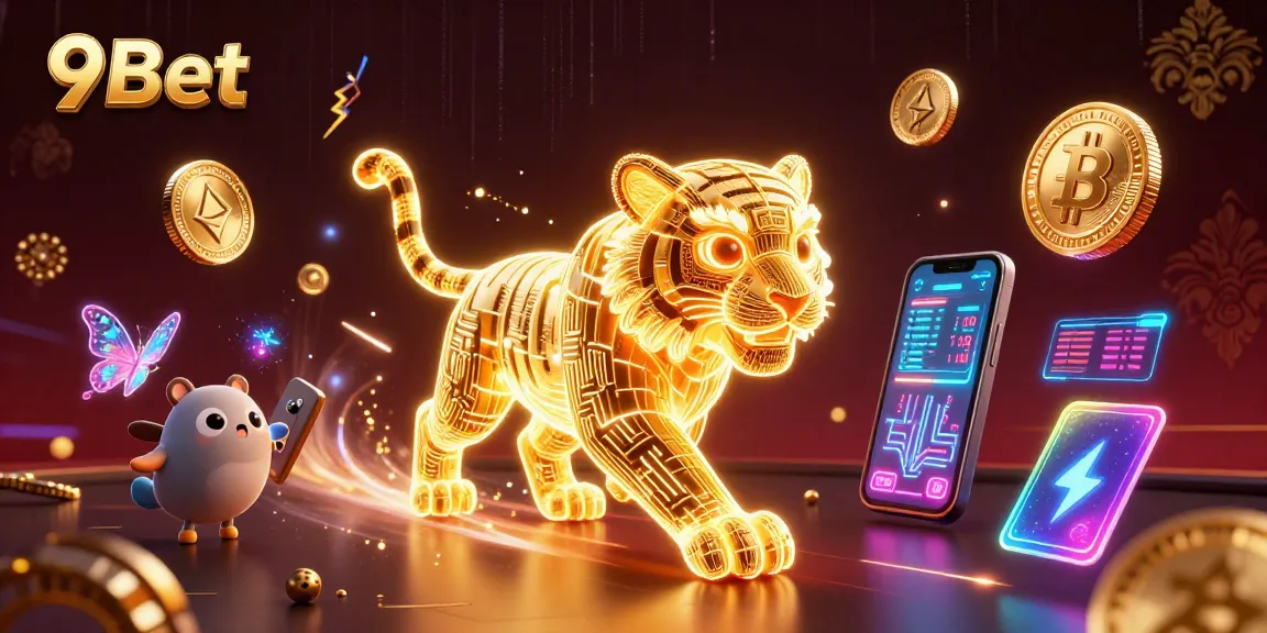 Experience thrilling gameplay with 9Bet, featuring vibrant neon visuals and digital elements.