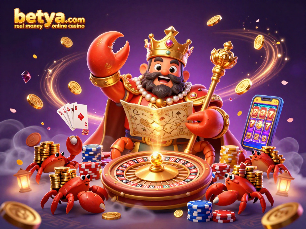 Experience betya.com real money online casino with animated characters, spinning roulette, and vibrant casino elements.