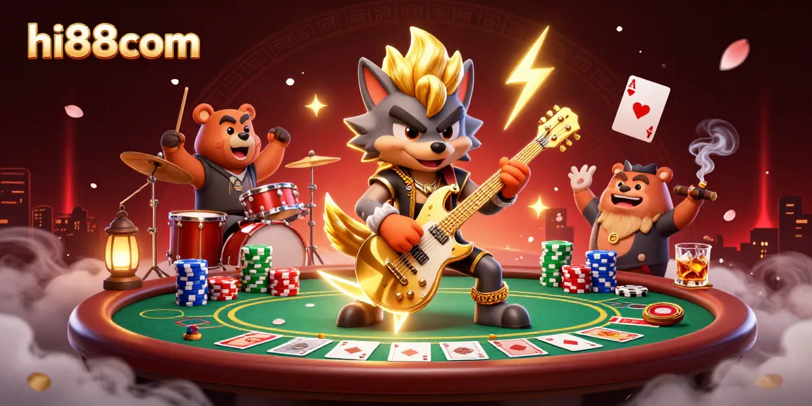 Experience the excitement of hi88com with vibrant 3D casino characters and poker scenes.