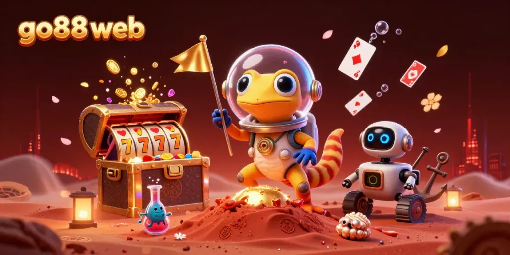 Engage with go88 web through an exciting Martian casino adventure featuring gold coins and immersive game elements.