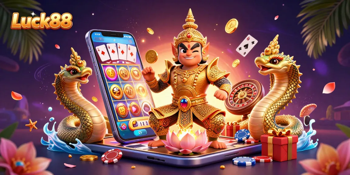 Experience the excitement of Luck88 with engaging gameplay elements and vibrant casino decorations in 3D!