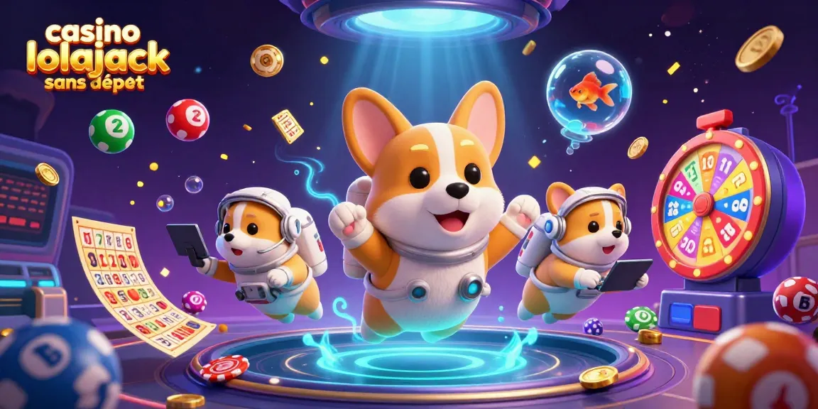 Experience casino lolajack sans dépôt with a playful scene of floating characters and dynamic game elements.