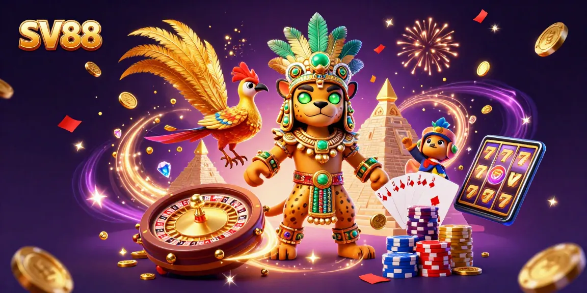 Experience thrilling wins at SV88 with vibrant casino elements and dynamic gaming action.