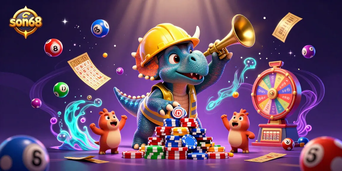 Experience the excitement of son68 with a vibrant 3D illustration of casino characters celebrating and winning!