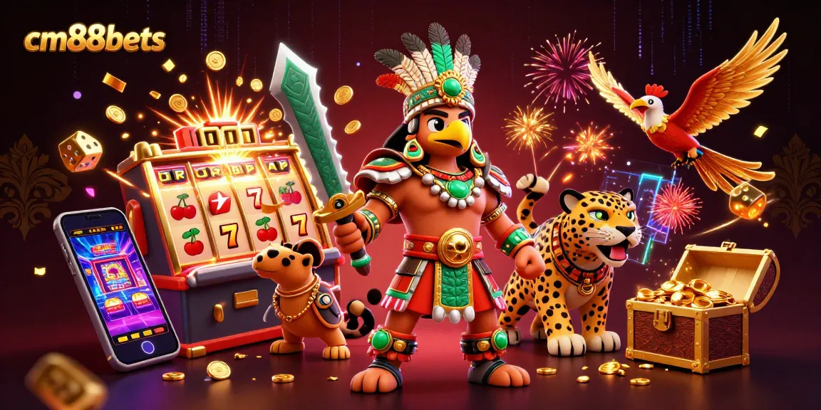 Spin and win at cm88bets with the Aztec warrior and jackpot treasures overflowing