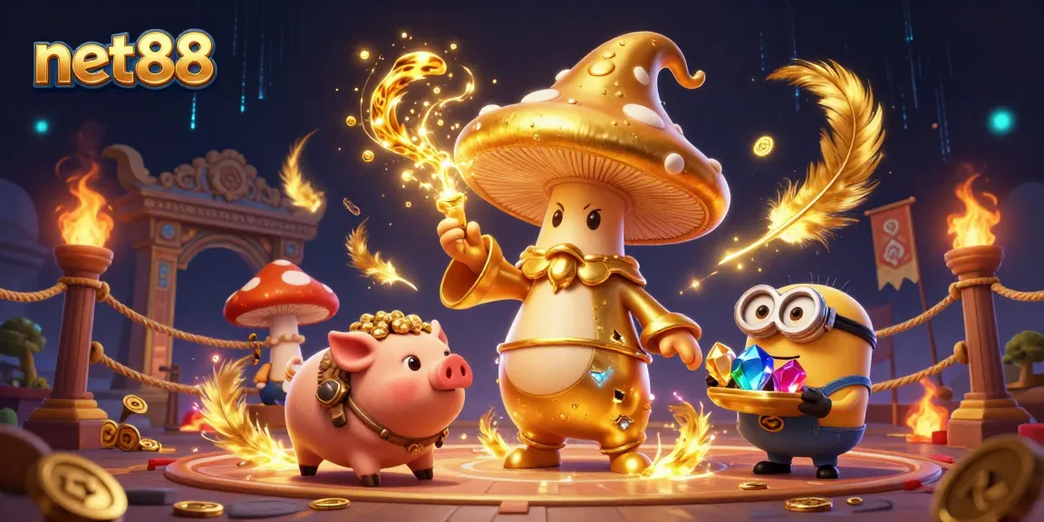 Experience thrilling net88 casino games with wizards and treasure in a magical 3D scene.