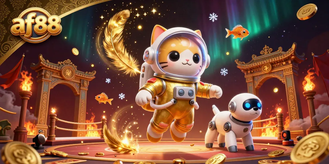 Celebrate thrilling wins at af88 with this vibrant 3D galaxy casino scene filled with interactive elements.