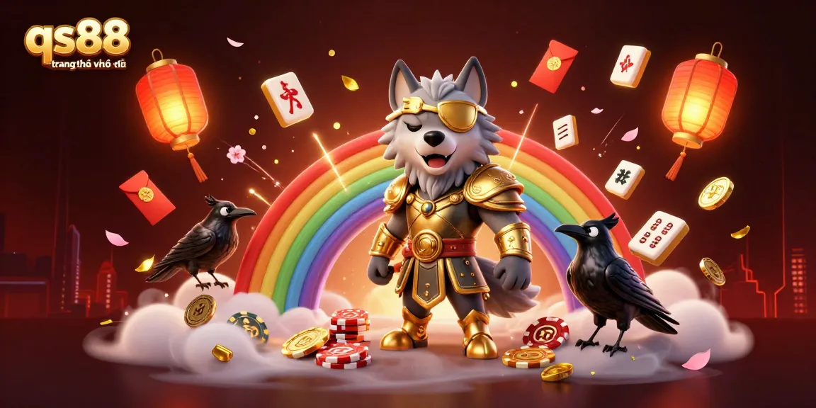 Experience gaming thrills at qs88 trang chủ chính thức with a lively 3D casino illustration showcasing Norse elements.