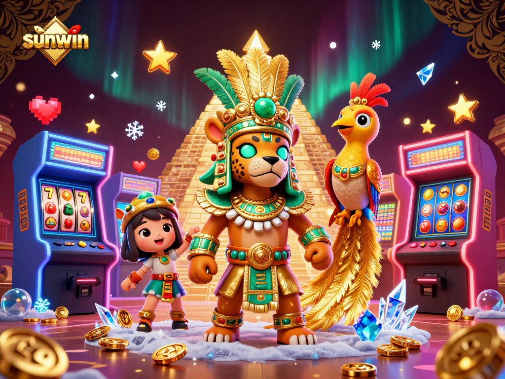 Spin and win big with sunwin in this vibrant 3D casino illustration packed with excitement!