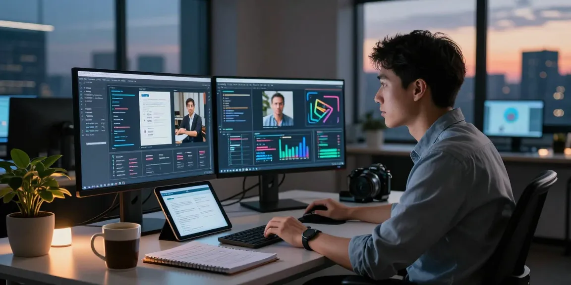 AI detector analysis in a modern workspace with advanced technology and data visualizations.