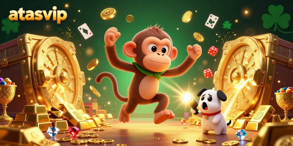 Experience immersive gaming at atasvip with golden treasures and exciting action in a dynamic casino scene.