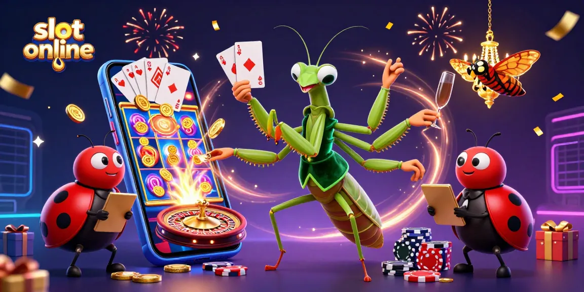 Pengalaman bermain slot online yang seru dengan karakter unik dan elemen permainan menarik di latar belakang magis.