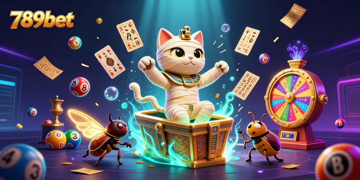 Experience thrilling gaming with 789bet as the Egyptian mummy cat bursts from a golden sarcophagus.