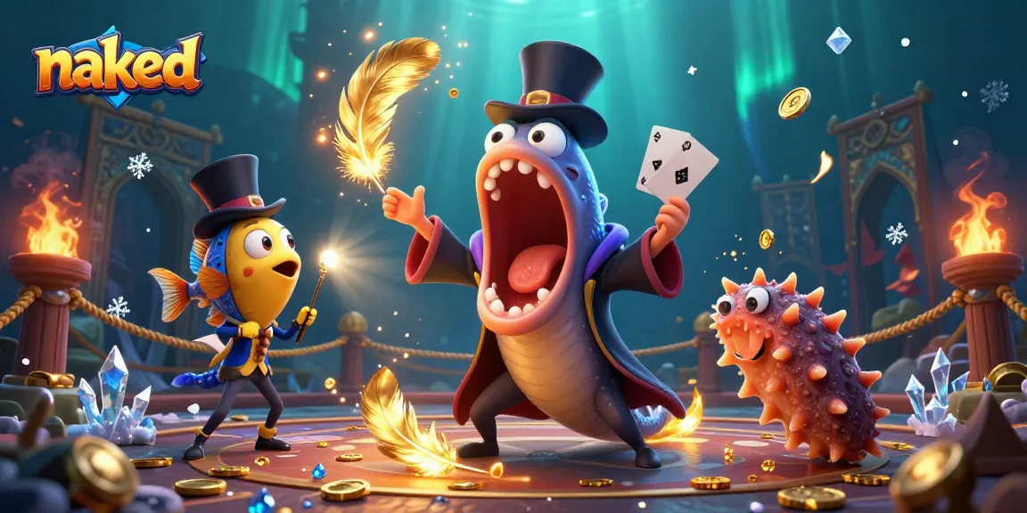 Win big with naked magic tricks by a deep-sea gulper eel at an underwater casino!