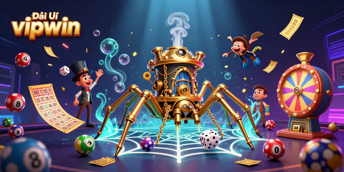 Engage with Đại lý vipwin’s rich 3D illustration showing exciting lottery elements and gambling excitement.