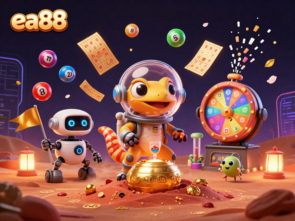 Experience the exciting gameplay of ea88 as the Martian gecko discovers a hidden golden casino on Mars!