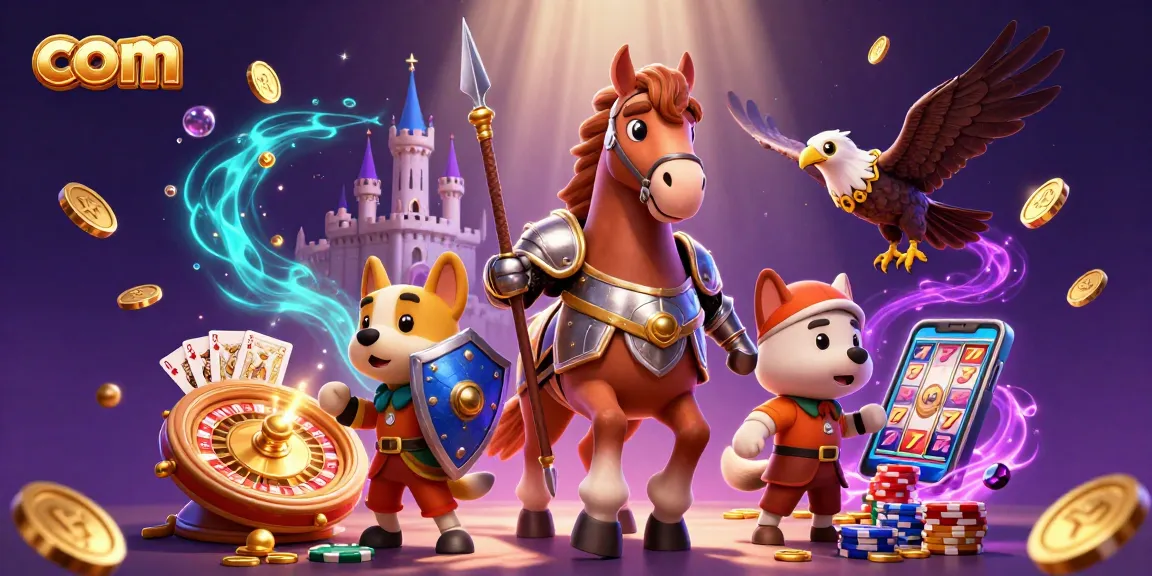 Engage with com in thrilling 3D casino adventures featuring knights, treasure, and vibrant games.