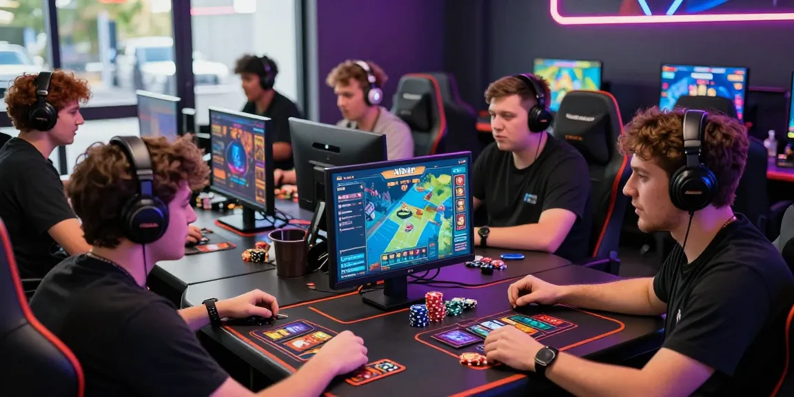 Engaged players enjoying rikvip online games at a vibrant digital table setting.